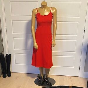 Red Ruffle Midi Dress by Wilfred size 2 PtP:15 Preloved beautiful condition